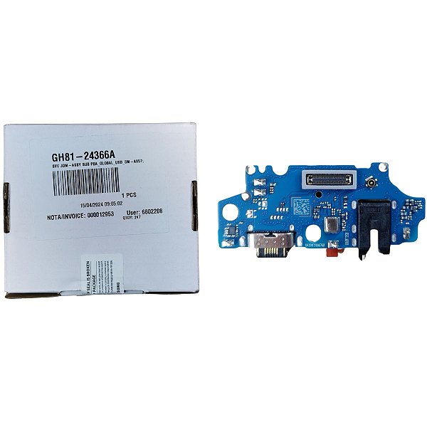 Conector de Carga Samsung A05S - A057 Com Placa Original