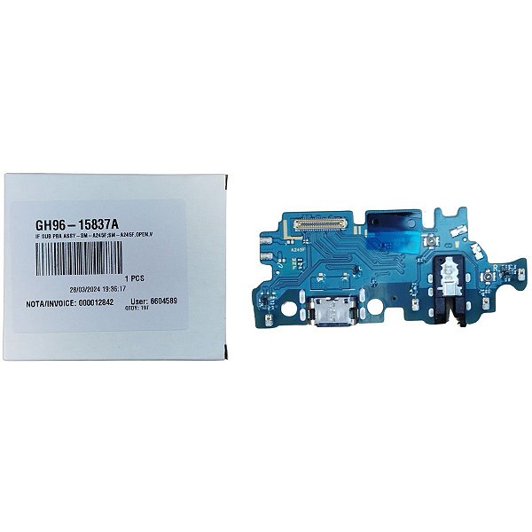 Conector de Carga Samsung A24 - A245 - Com Placa Original
