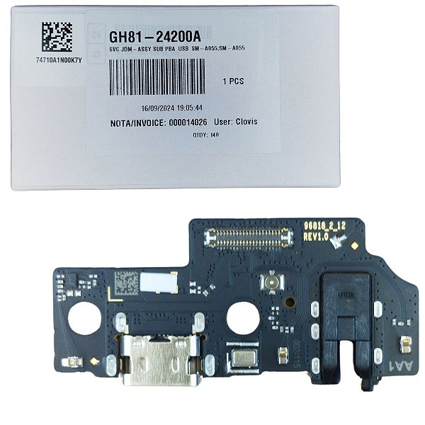 Conector de Carga Samsung A05 - A055 - Com Placa Original