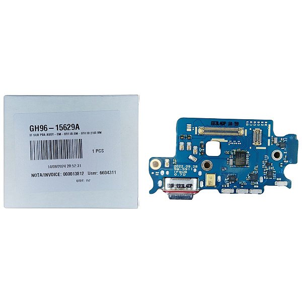 Conector de Carga Samsung S23 - S911 - Com Placa Original Nova