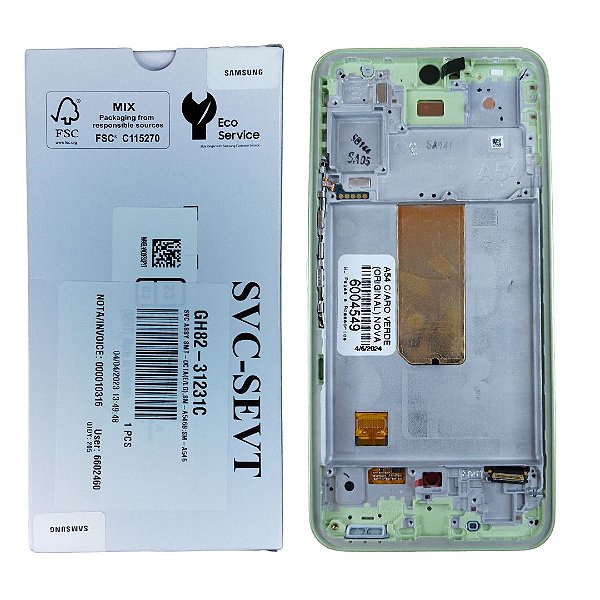Tela Frontal Touch Display Samsung A54 - A546 - Com aro VERDE Original Nova