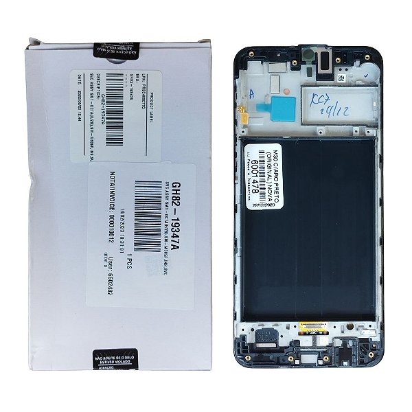 Tela Frontal Touch Display Samsung M30 - Com aro Preto Original Nova