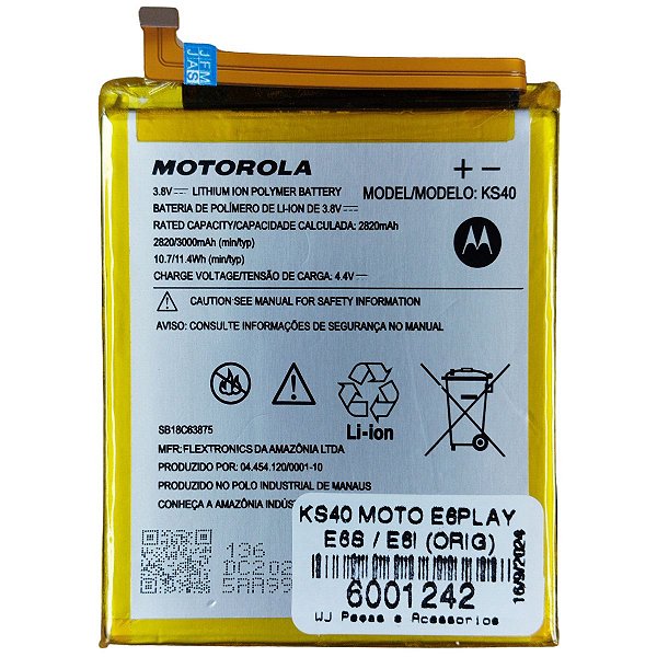Bateria Motorola Moto E6 Play, E6S, E6i KS40 Original