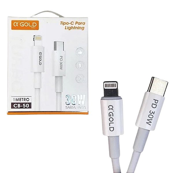 CABO AGOLD - CB-50 (TIPO C/ LIGHTNING) PD30W