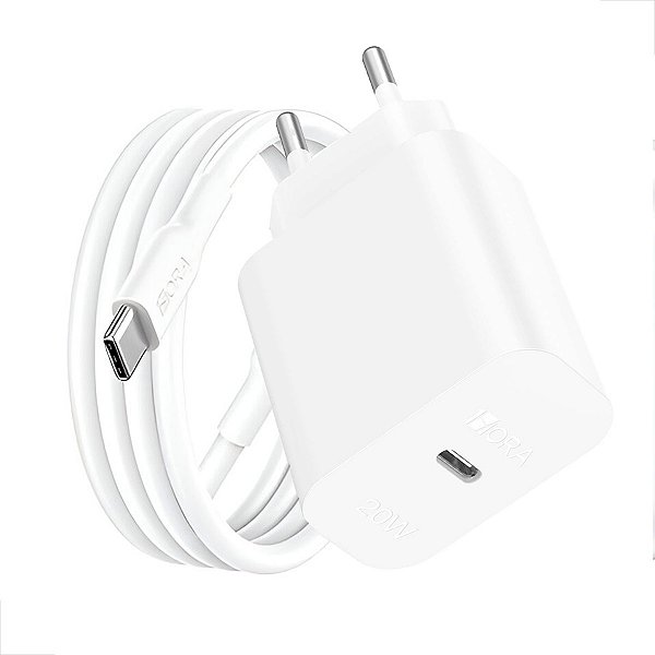 Carregador 20W + Cabo de Dados C Para C 1 Metro - Branco - GAR153