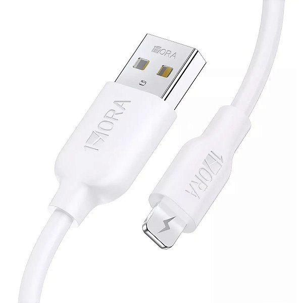 Cabo Para Dados USB Para Lightning - 1 Metro - 2.1A - Branco - CAB238