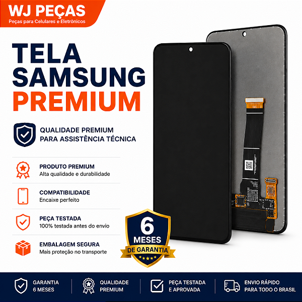 Tela Frontal Samsung A13 5g - A136 - Com aro Preto - Premium