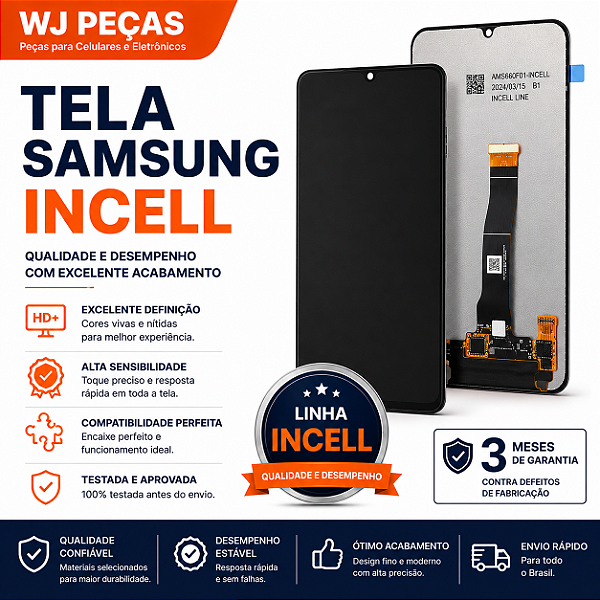 Tela Frontal Samsung J120 - Dourado - Incell