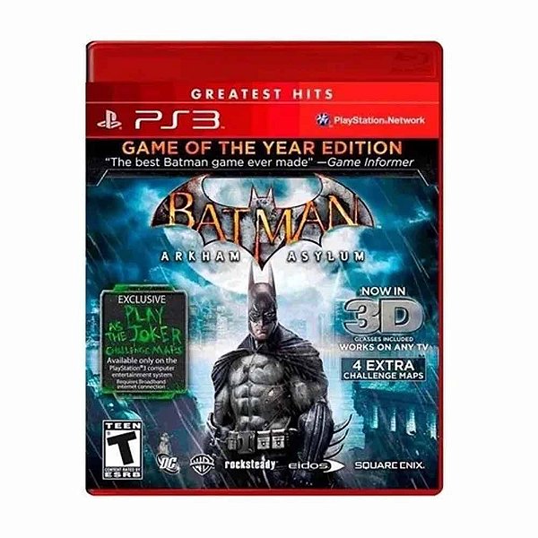 Combo Batman Arkham Asylum mais Arkham City - Jogo de Ps3 - Mídia Física