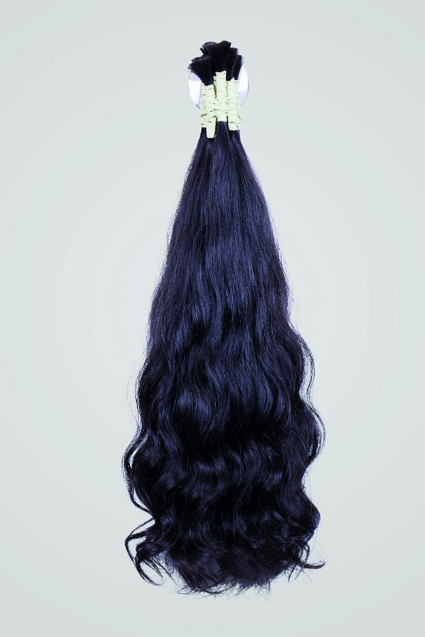 Cabelo Ondulado 45cm Castanho 100g Natural