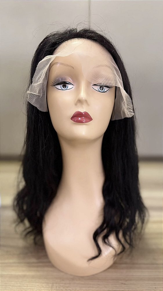 Front Lace, tamanho 45cm Ondulado Castanho escuro