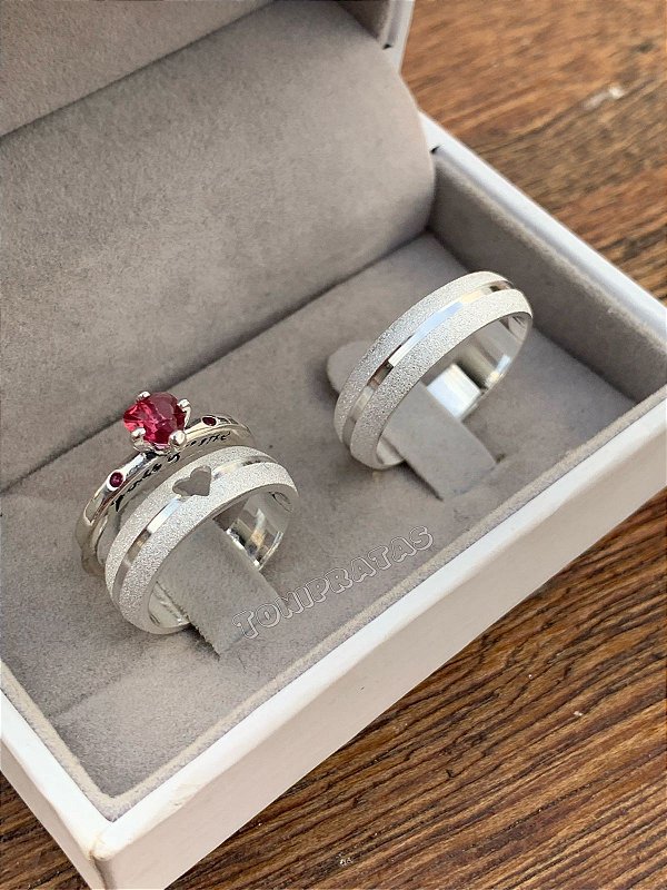 alianças core  6mm e anel you & me incluso