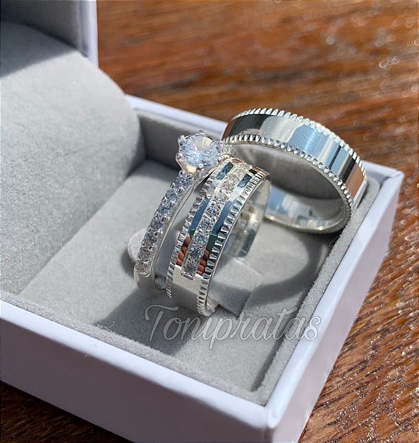 aliança 5mm combo luxo