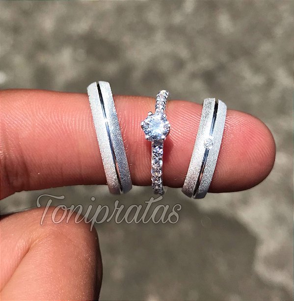 aliança 4mm com anel cinderela