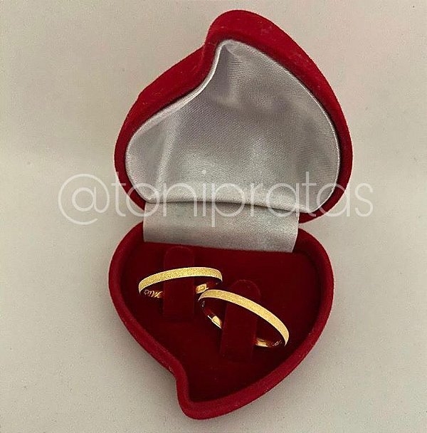 aliança 2mm banhada a ouro