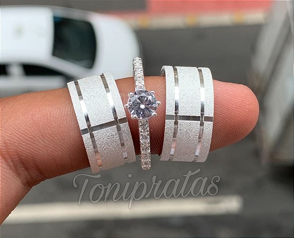 par de aliança 10mm/ anel cinderela incluso