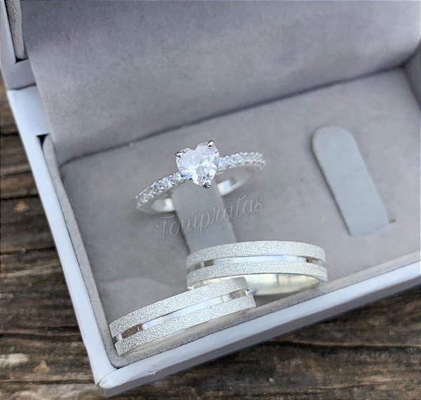 par de alianças mel 4mm/ anel julieta incluso