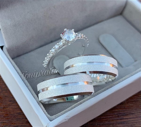 par alianças lins 7mm e anel cinderela