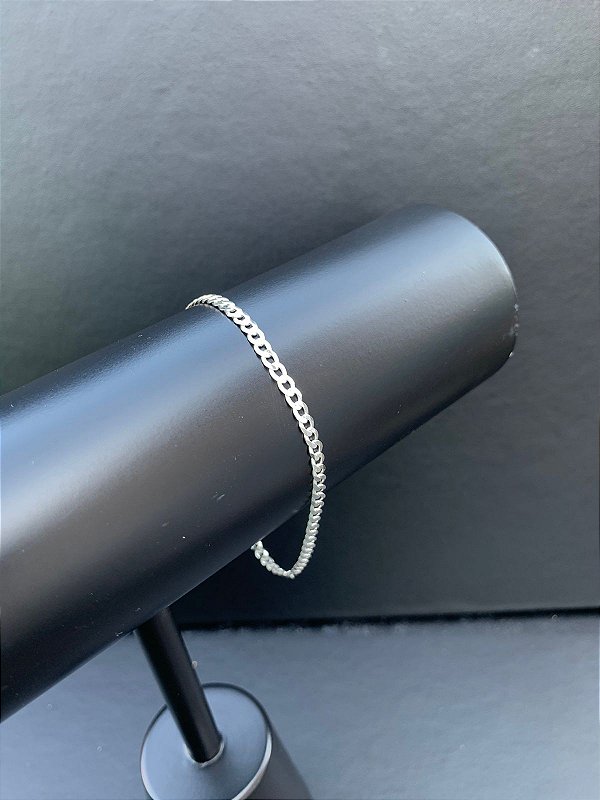 pulseira grume escama 3mm/ prata 925