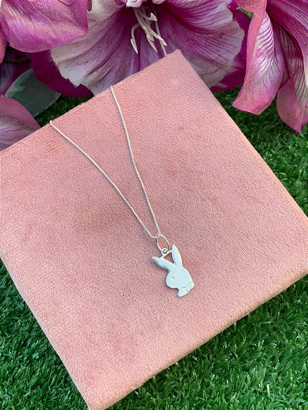 colar playboy/ prata 925