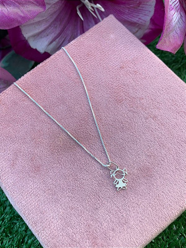 colar menina / prata 925