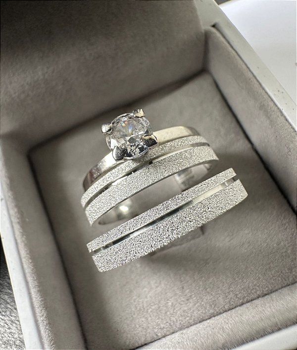 alianças melissa 4mm com anel solitario cristal