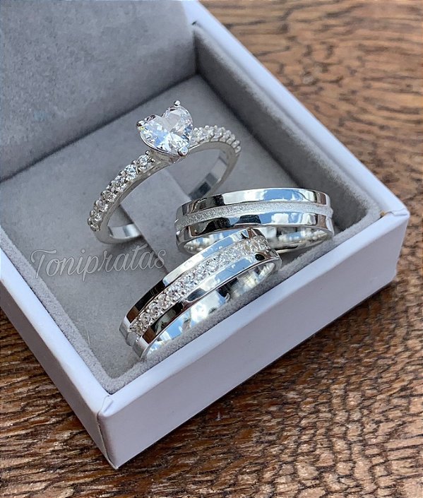 alianças jasmini 4mm com anel julieta