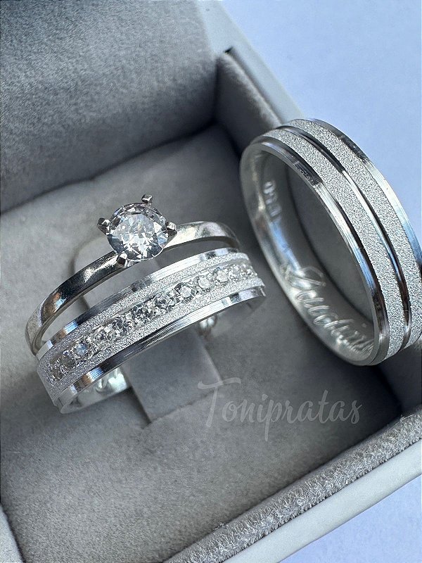 alianças nova york 4mm com anel cristal