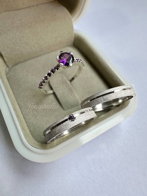 Alianças Purple e Anel cinderela Purple