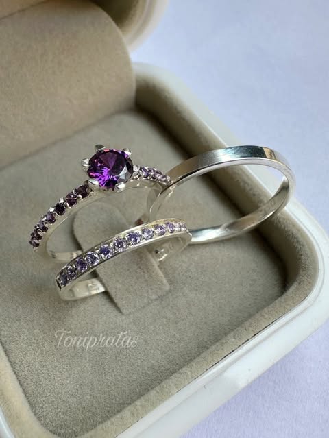 Alianças lilac e Anel cinderela