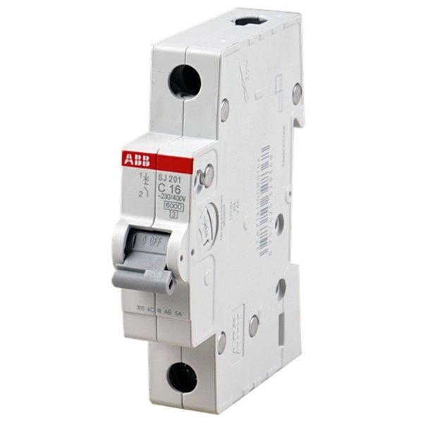 Minidisjuntor ABB SJ201T-C20 - 20A, 1 Polo, Curva C, 3kA/5kA, 230/127V