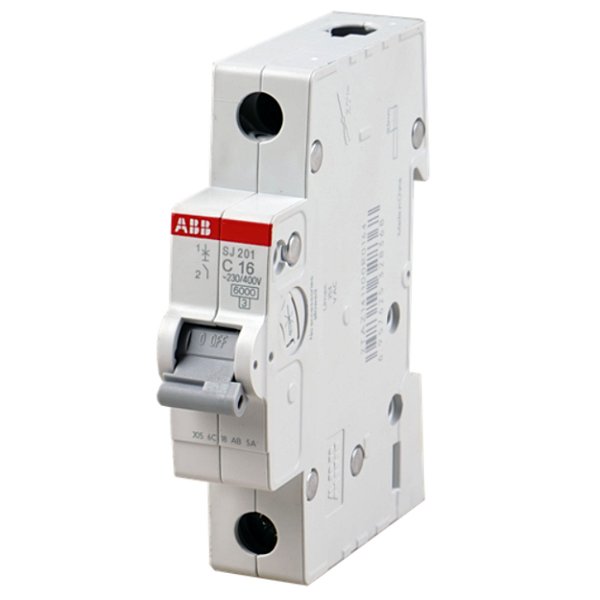 Minidisjuntor ABB SJ201T-C40 - 40A, 1 Polo, Curva C, 3kA/5kA, 230/127V