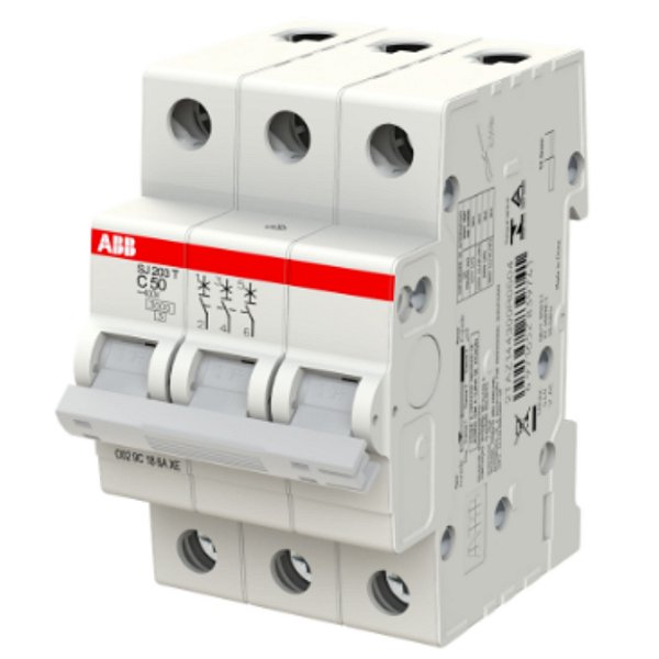 Minidisjuntor ABB SJ203T-C10 - 10A, 3 Polos, Curva C, 3kA/5kA, 400/230V