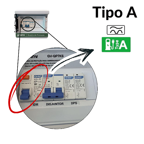 Quadro de Proteção 220V 7 kW GreenV com Prensa Cabo