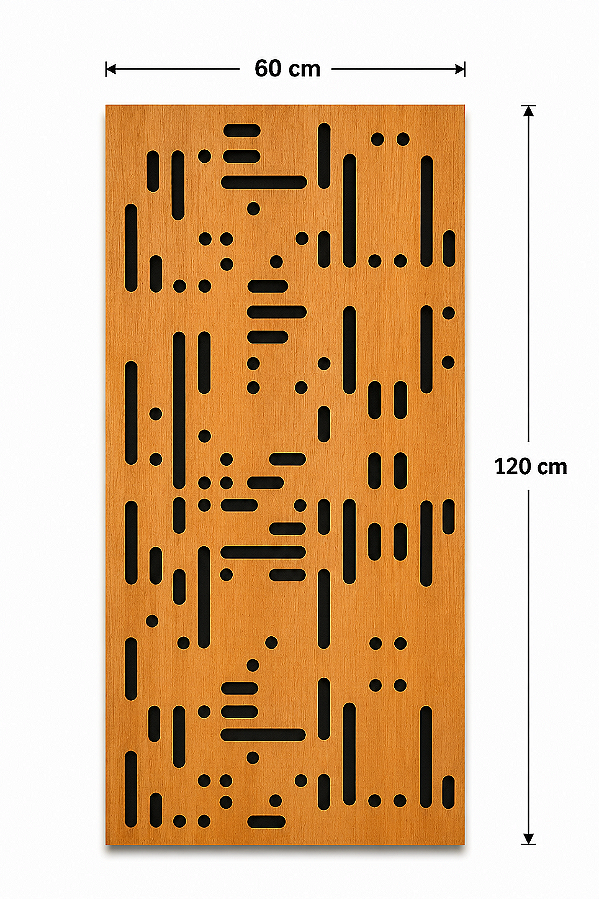 Painel acústico absorção e difusão Binário 120 x 60 x 07cm