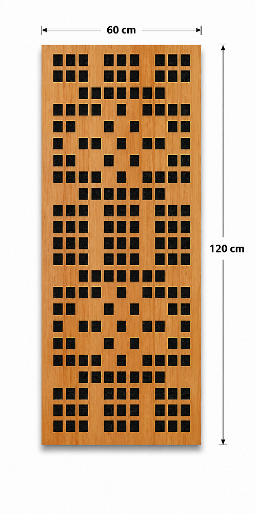 Painel acústico absorção e difusão Pixel 120 x 60 x 07cm