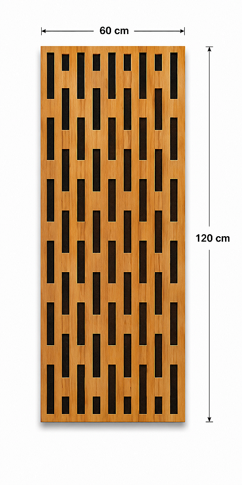Painel acústico absorção e difusão Pulse 120 x 60 x 07cm