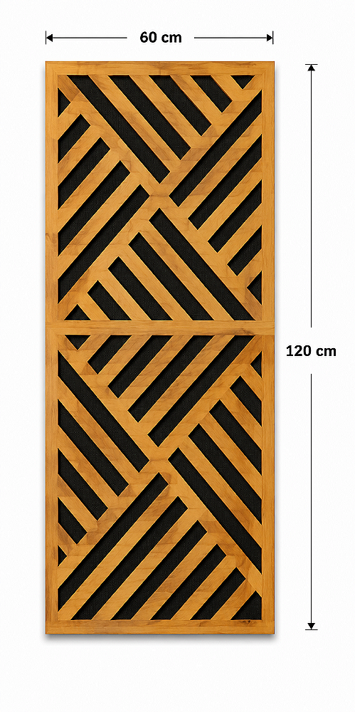 Painel acústico absorção e difusão Nexus 120 x 60 x 07cm