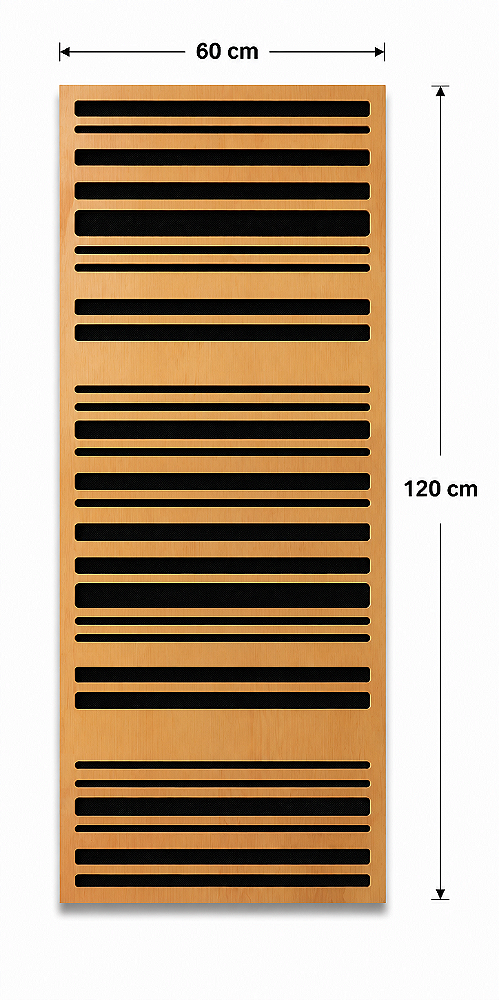 Painel acústico absorção e difusão Fluxe 120 x 60 x 07cm