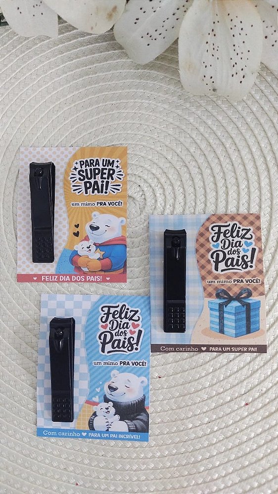 Card com Cortador de Unha Preto Dia dos Pais