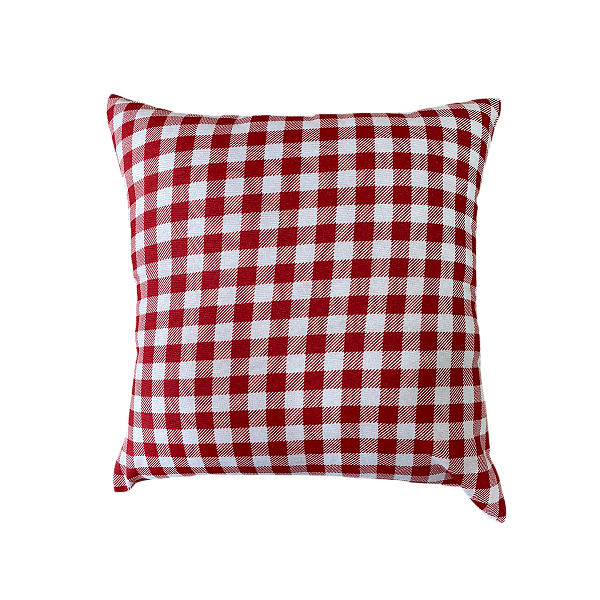 Capa De Almofada Com Zíper - Xadrez Vermelho