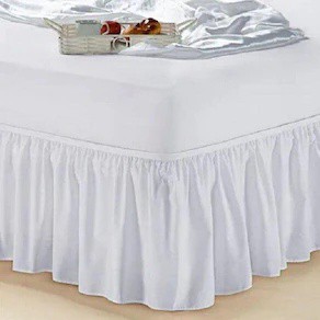 Saia para Cama Box Branca - Microfibra