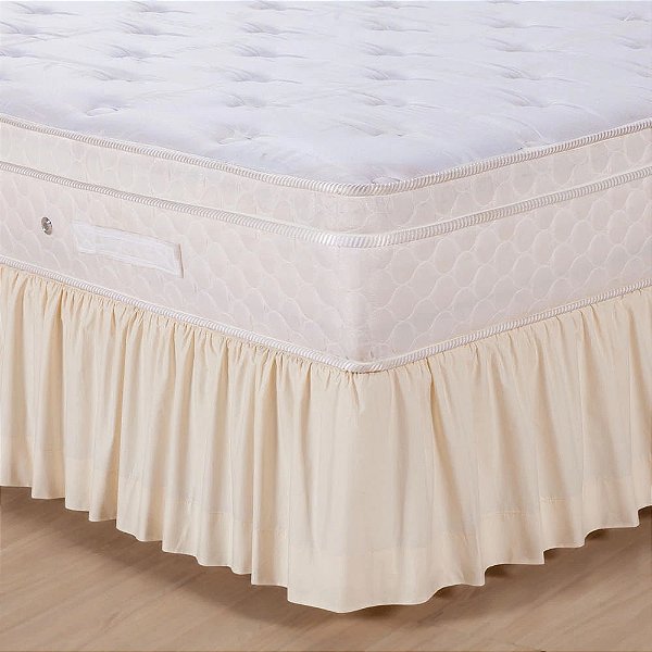 Saia para Cama Box Bege - Microfibra