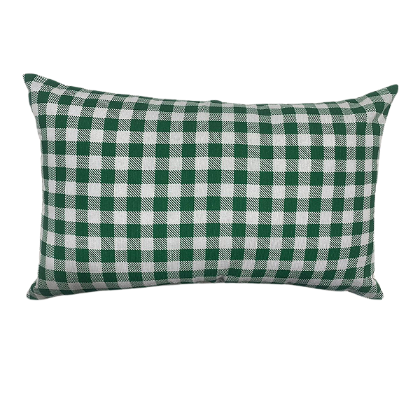 Capa De Almofada Retangular/Baguete - Xadrez Verde