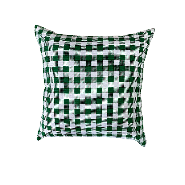 Capa de almofada com zíper - Xadrez Verde