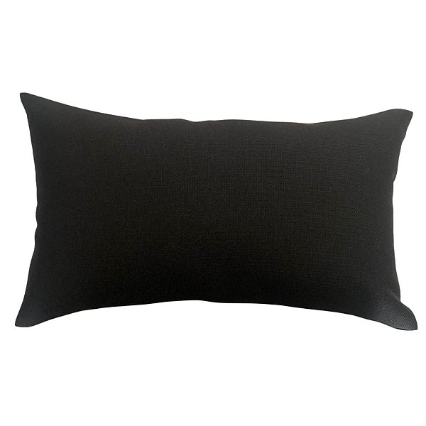 Capa De Almofada Retangular/Baguete - Linho Rústico Preto