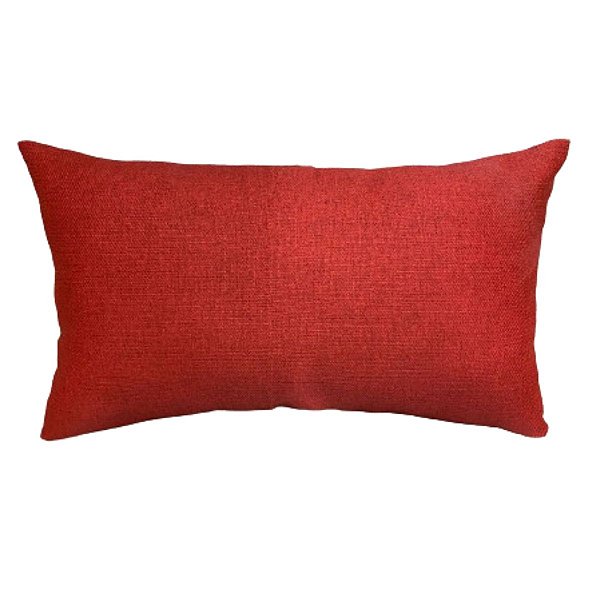 Capa De Almofada Retangular/Baguete - Linho Rústico Vermelho
