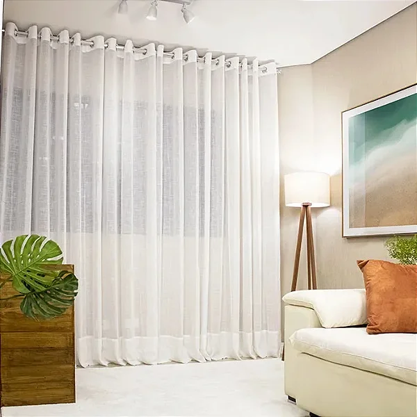 Cortina P/ Varão - 3,90 A x 3,00 L - Linho gaze Off white