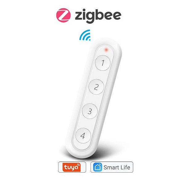 Controle Remoto Sem Fio Portátil 4 Teclas Tuya Zigbee