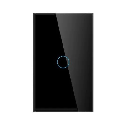Interruptor Wi-fi Preto Tuya 1 Tecla Sem Neutro Espelho Sem Logo